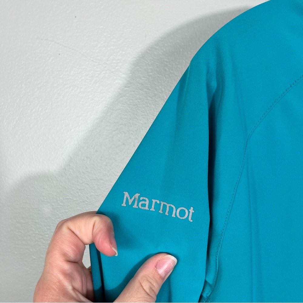 Marmot Women's Aqua Blue Neon Orange Half Zip Pullover Athletic Sweatshirt Large - Picture 4 of 7